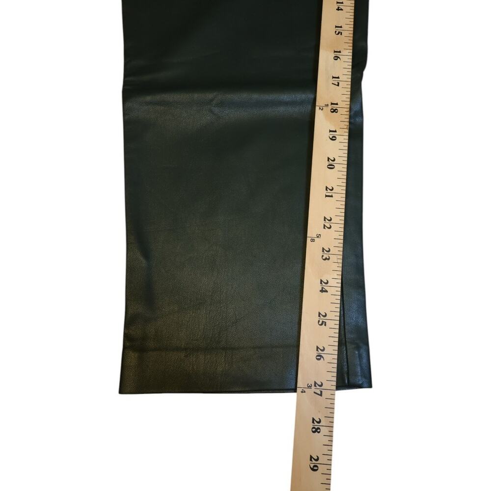 Elloquii Faux Leather Pants Green Fly Buttons High Waist Straight Size 14 NWT - Picture 15 of 16